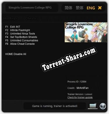 Трейнер для Simgirls Lovemore College RPG [v1.0.1]