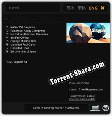 Sisyphi: Читы, Трейнер +8 [CheatHappens.com]