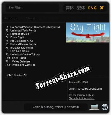 Sky Flight: Читы, Трейнер +12 [CheatHappens.com]