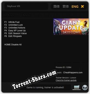 Трейнер для Skyfront VR [v1.0.2]