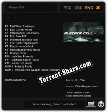 Sleeper Cell: Трейнер +14 [v1.1]