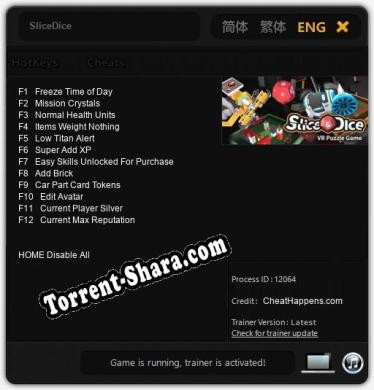 SliceDice: ТРЕЙНЕР И ЧИТЫ (V1.0.29)
