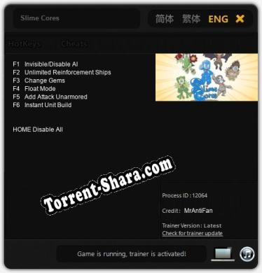 Трейнер для Slime Cores [v1.0.8]