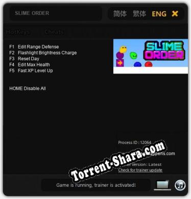 Трейнер для SLIME ORDER [v1.0.1]