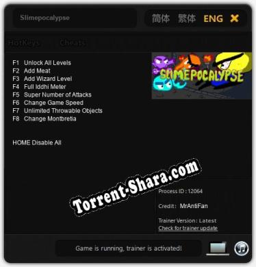 Slimepocalypse: ТРЕЙНЕР И ЧИТЫ (V1.0.39)