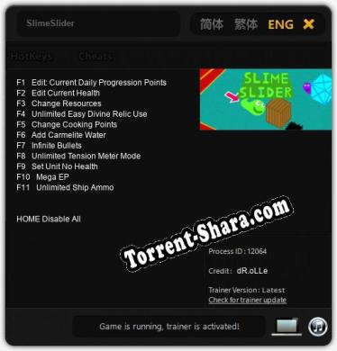 SlimeSlider: Читы, Трейнер +11 [dR.oLLe]