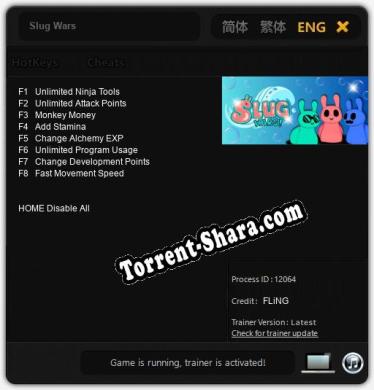 Трейнер для Slug Wars [v1.0.3]