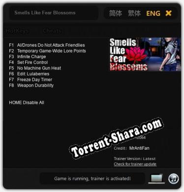 Smells Like Fear Blossoms: Читы, Трейнер +8 [MrAntiFan]