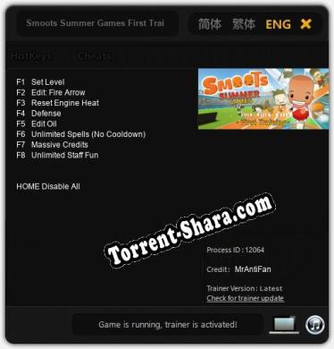 Трейнер для Smoots Summer Games First Training [v1.0.4]
