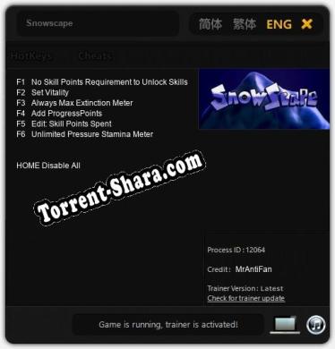Snowscape: Трейнер +6 [v1.4]