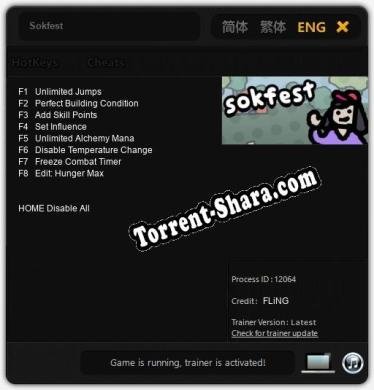 Sokfest: Читы, Трейнер +8 [FLiNG]