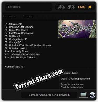 Sol Blanka: Читы, Трейнер +12 [CheatHappens.com]