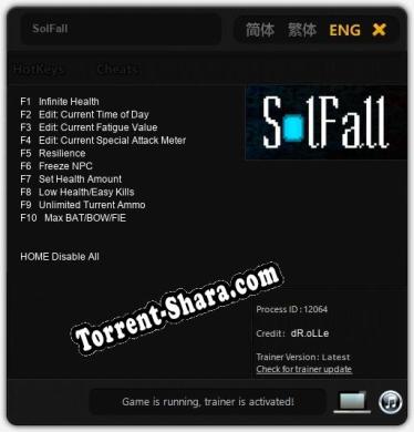 SolFall: Читы, Трейнер +10 [dR.oLLe]