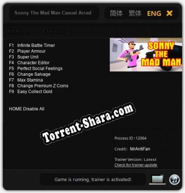 Sonny The Mad Man Casual Arcade Shooter: Читы, Трейнер +9 [MrAntiFan]