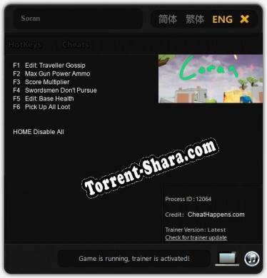 Трейнер для Soran [v1.0.5]