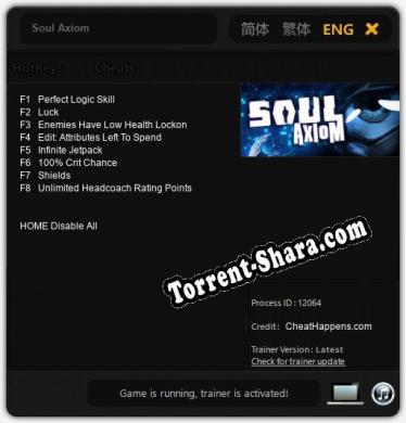 Soul Axiom: ТРЕЙНЕР И ЧИТЫ (V1.0.29)