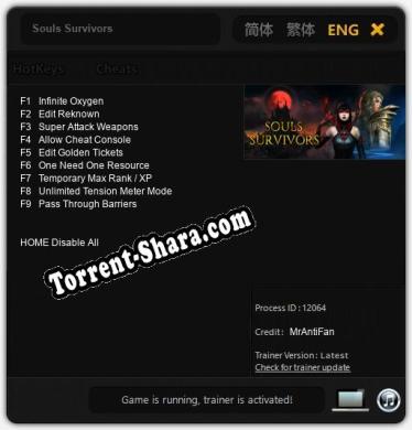 Souls Survivors: ТРЕЙНЕР И ЧИТЫ (V1.0.53)
