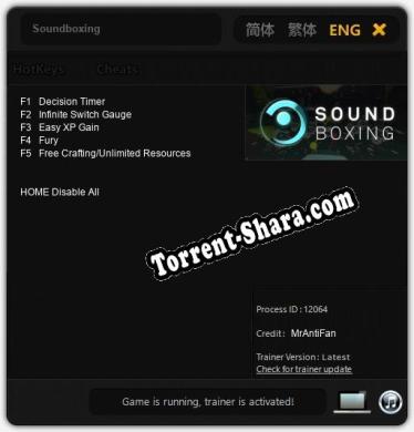 Soundboxing: ТРЕЙНЕР И ЧИТЫ (V1.0.11)
