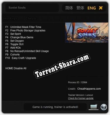 Трейнер для Soviet Souls [v1.0.4]