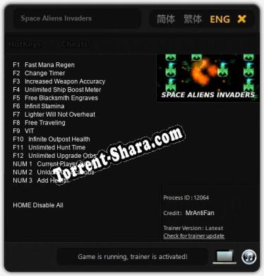 Space Aliens Invaders: Трейнер +15 [v1.9]