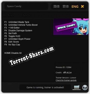 Трейнер для Space Candy [v1.0.6]