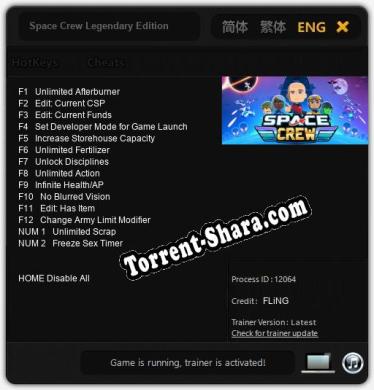 Трейнер для Space Crew Legendary Edition [v1.0.1]