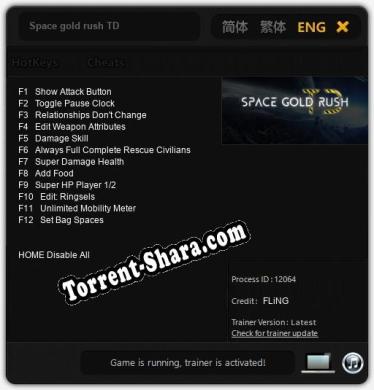 Трейнер для Space gold rush TD [v1.0.8]