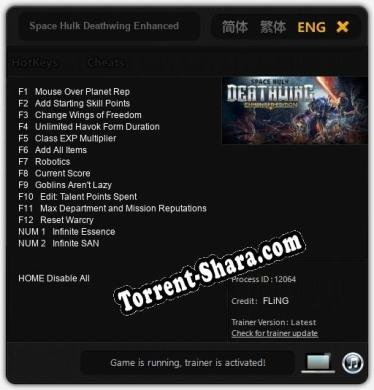 Space Hulk Deathwing Enhanced Edition: Читы, Трейнер +14 [FLiNG]