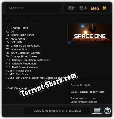 Space One: Читы, Трейнер +15 [CheatHappens.com]