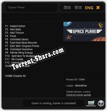 Space Plane: Читы, Трейнер +13 [MrAntiFan]