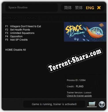 Трейнер для Space Routine [v1.0.1]