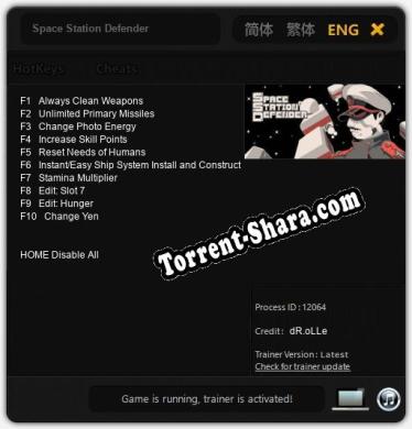 Трейнер для Space Station Defender [v1.0.2]