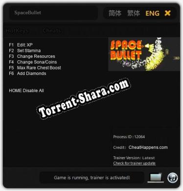 SpaceBullet: Трейнер +6 [v1.8]