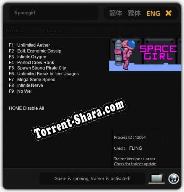 Трейнер для Spacegirl [v1.0.9]