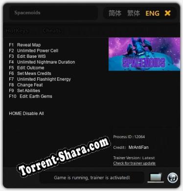 Трейнер для Spacenoids [v1.0.5]