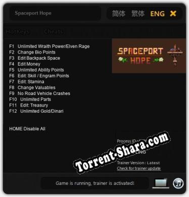 Spaceport Hope: Читы, Трейнер +12 [FLiNG]