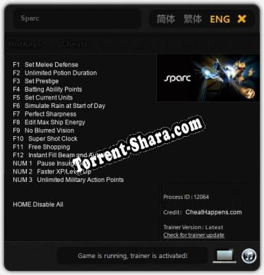 Sparc: ТРЕЙНЕР И ЧИТЫ (V1.0.33)
