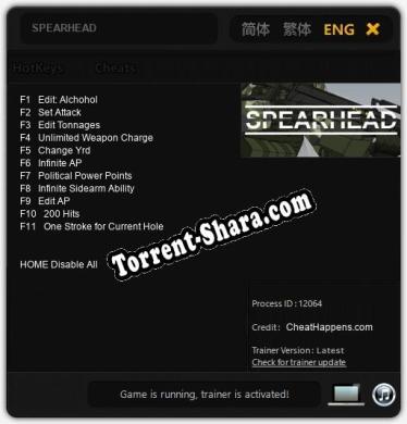SPEARHEAD: Трейнер +11 [v1.1]