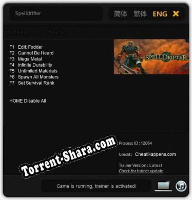 Spelldrifter: Читы, Трейнер +7 [CheatHappens.com]
