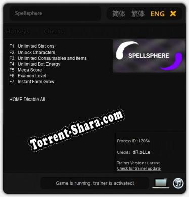 Spellsphere: ТРЕЙНЕР И ЧИТЫ (V1.0.20)