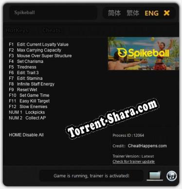 Spikeball: Читы, Трейнер +14 [CheatHappens.com]