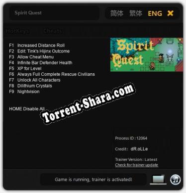 Трейнер для Spirit Quest [v1.0.1]