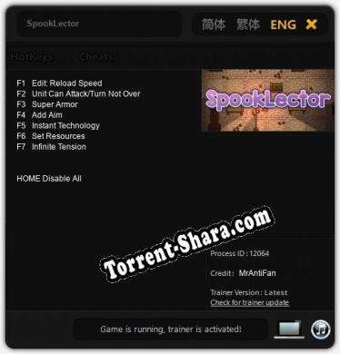 Трейнер для SpookLector [v1.0.6]