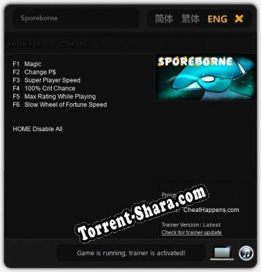 Sporeborne: Трейнер +6 [v1.3]