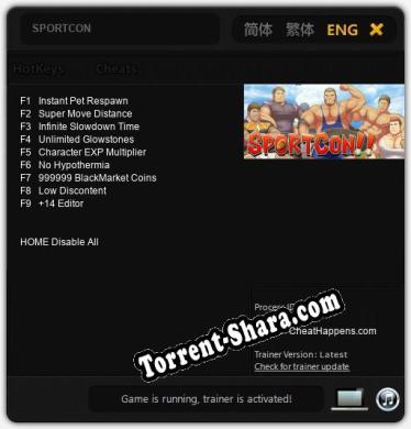 SPORTCON: Трейнер +9 [v1.9]
