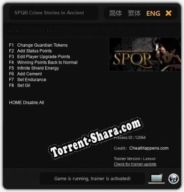 SPQR Crime Stories in Ancient Rome: Трейнер +8 [v1.1]