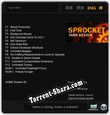 Sprocket: Трейнер +14 [v1.4]