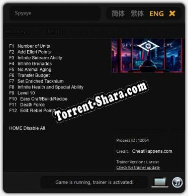 Spyeye: Трейнер +12 [v1.6]