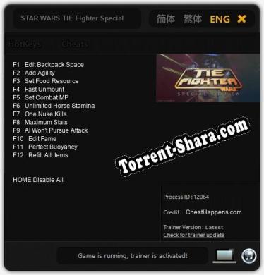STAR WARS TIE Fighter Special Edition: Читы, Трейнер +12 [CheatHappens.com]