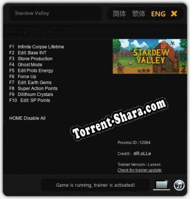 Stardew Valley: ТРЕЙНЕР И ЧИТЫ (V1.0.34)